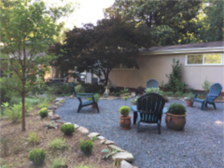 Gravel patio area